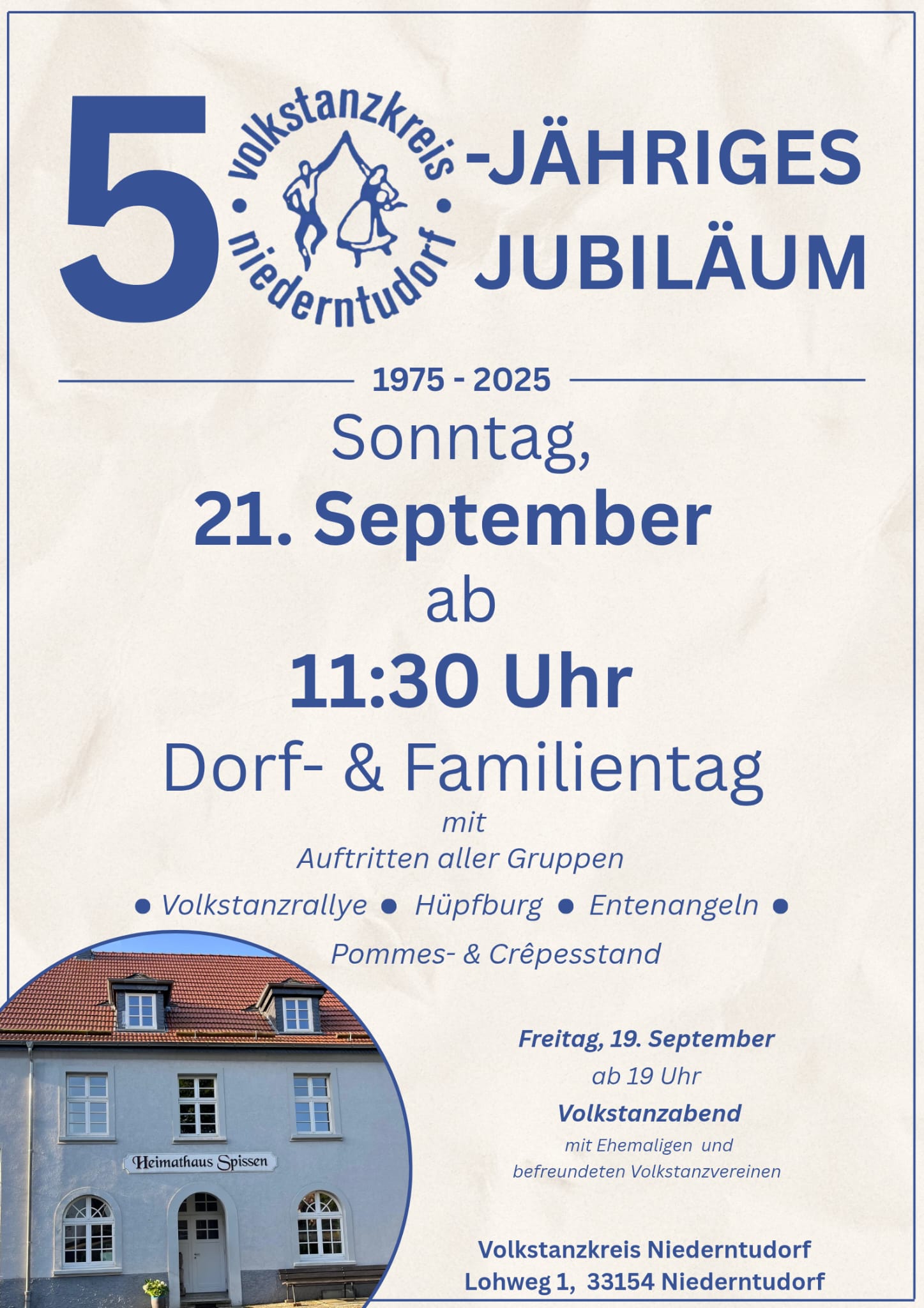 Plakat 50 Jahre Volkstanzkreis Niederntudorf